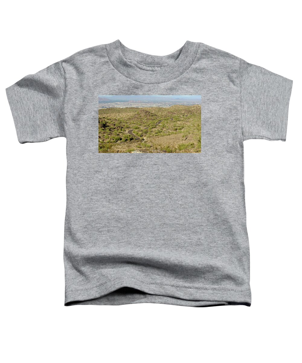S. Mountain Toddler T-Shirt featuring the photograph South Mountain curves by Darrell Foster