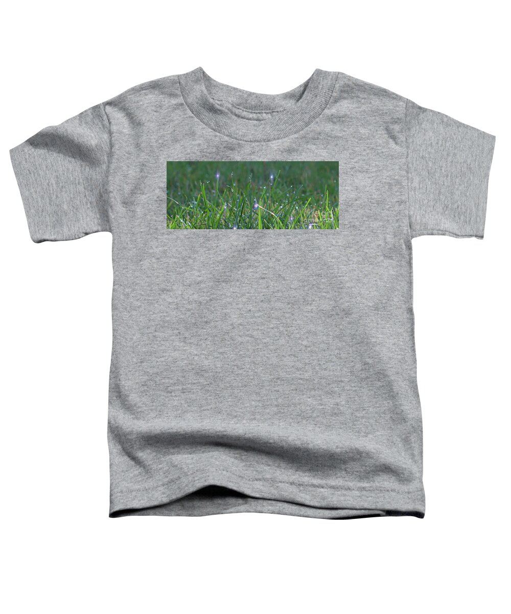 Dews Toddler T-Shirt featuring the photograph Sparkling Dew drops by Yumi Johnson