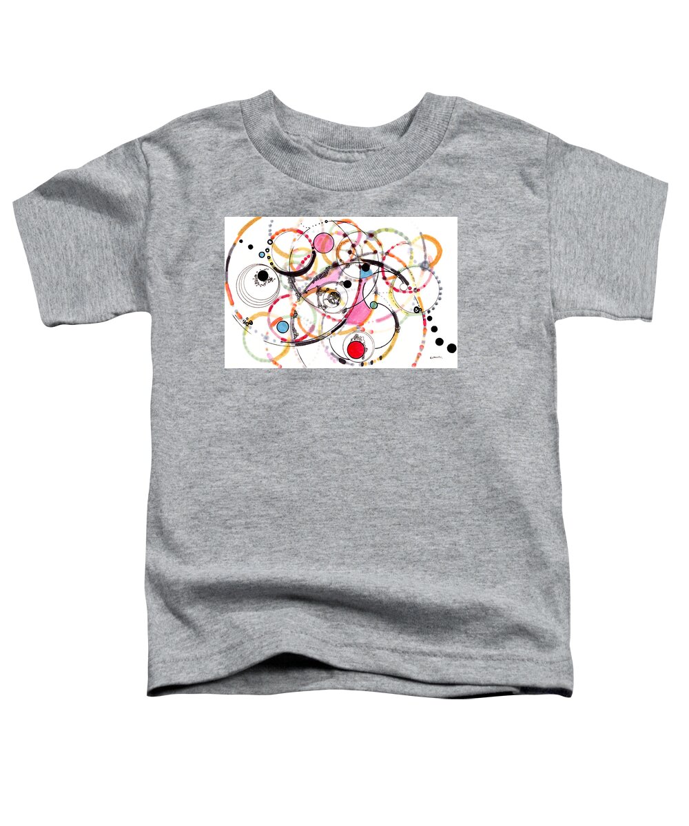Circles Toddler T-Shirt featuring the drawing Spheres of Influence by Regina Valluzzi