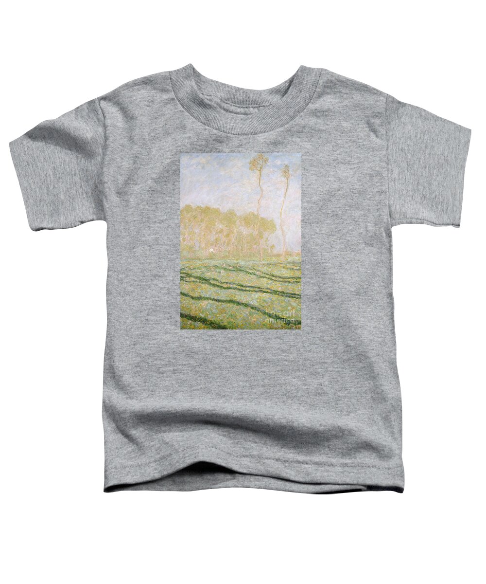 Moent Toddler T-Shirt featuring the painting Spring Countryside at Giverny by Monet by Claude Monet