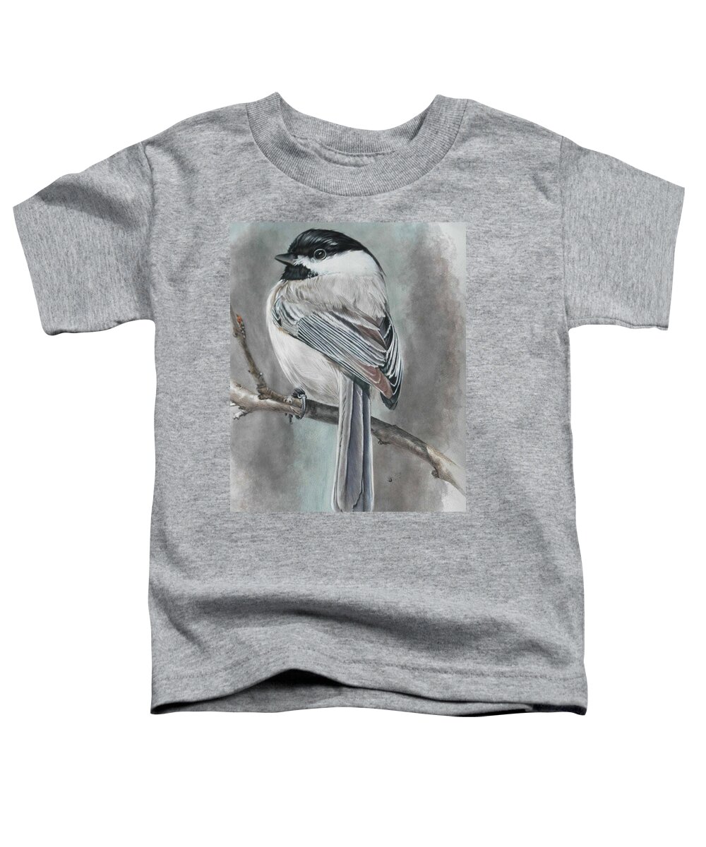 Bird Toddler T-Shirt featuring the mixed media Spunky by Barbara Keith