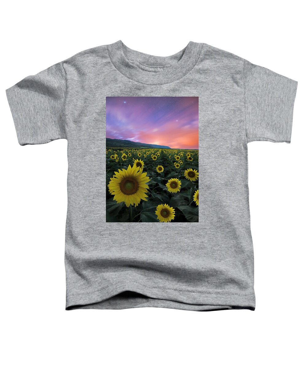 Sunflowers Oahu Stars Clouds  Toddler T-Shirt featuring the photograph Star Flowers by James Roemmling