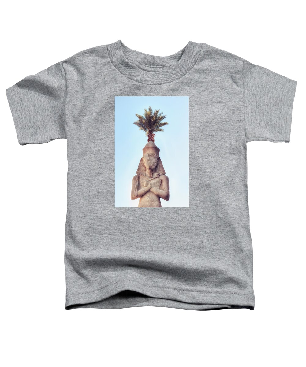 Karnak Temple Toddler T-Shirt featuring the photograph statue of Ramses by Joana Kruse