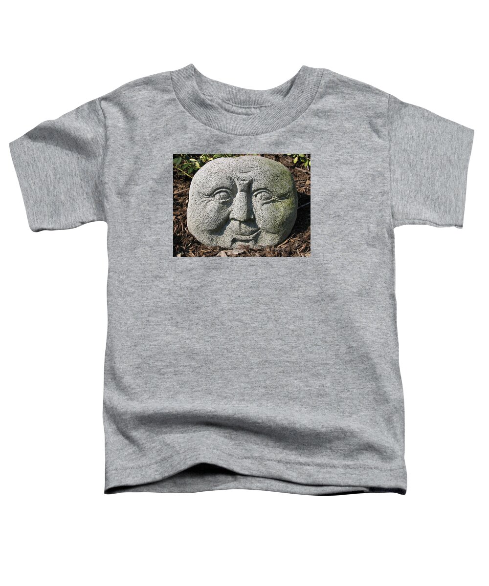 Garden Whimsy Toddler T-Shirt featuring the photograph Stoneface by Charles Kraus