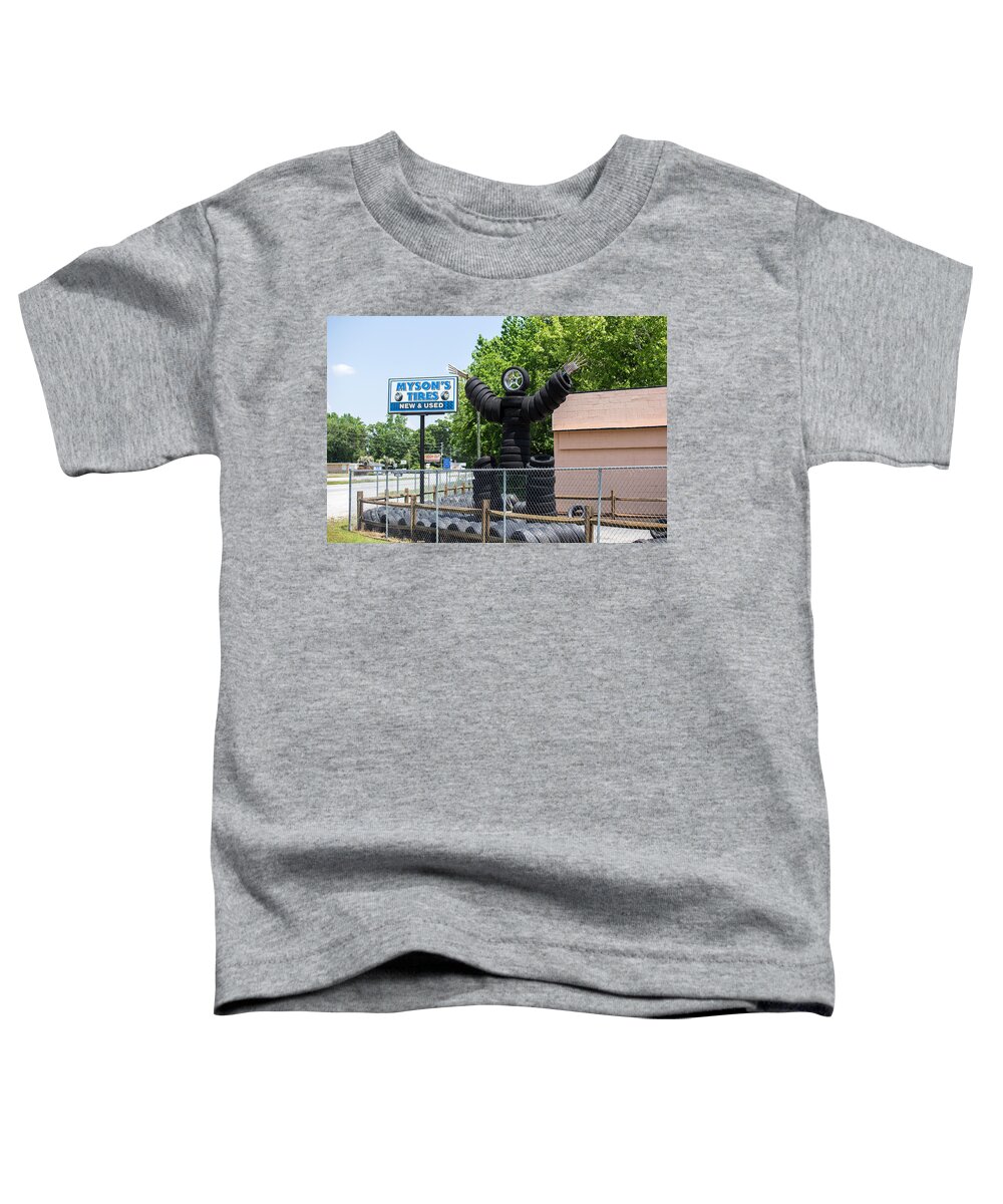 Tires Toddler T-Shirt featuring the photograph STOP and Buy Some Tires by Charles Hite