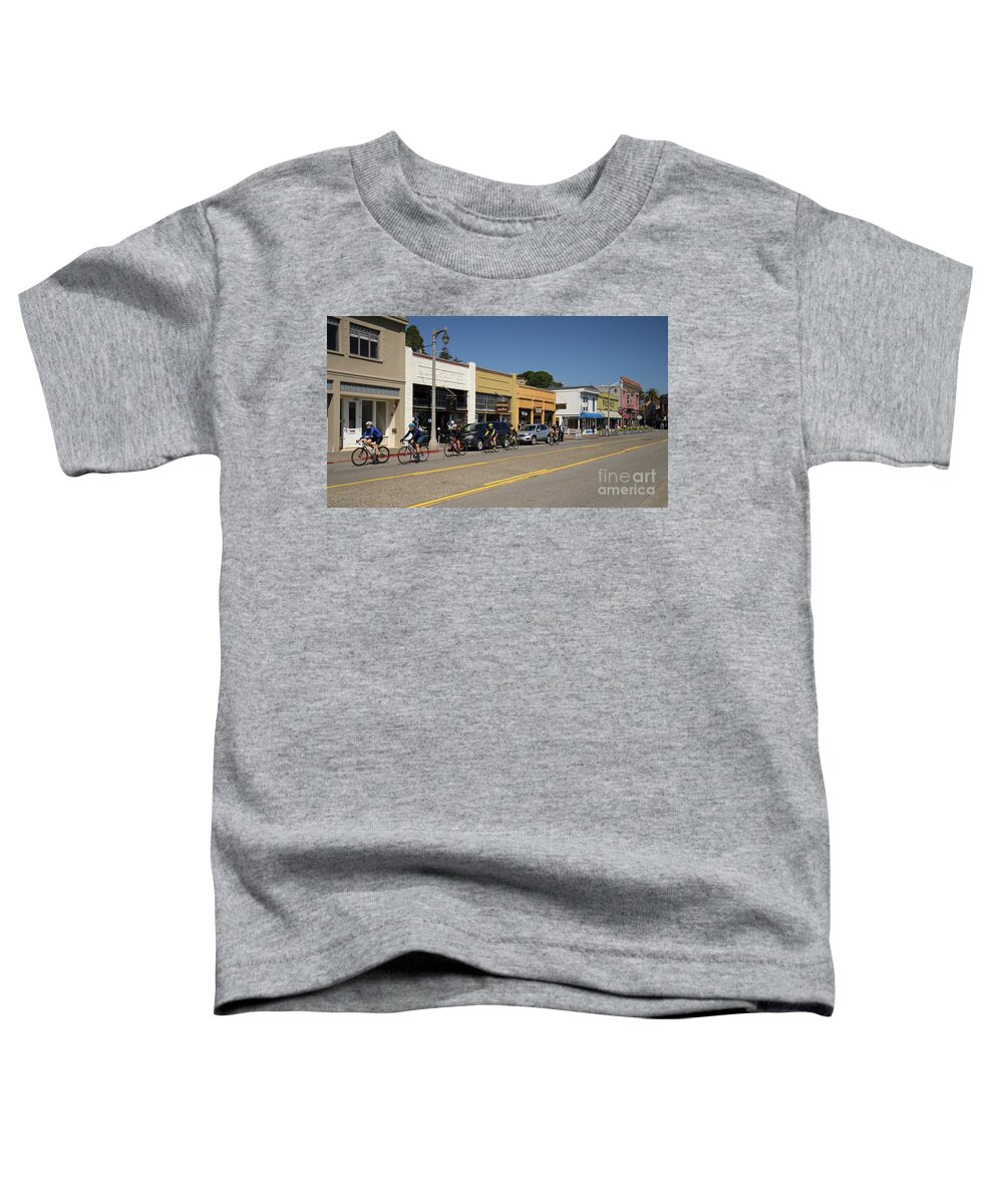 Wingsdomain Toddler T-Shirt featuring the photograph Stores and Restaurants on Bridgeway Sausalito California DSC6033 by Wingsdomain Art and Photography