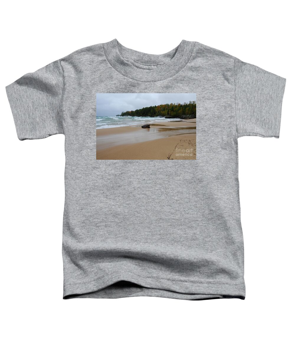 Au Train Bay Toddler T-Shirt featuring the photograph Stormy Au Train Bay by Sandra Updyke