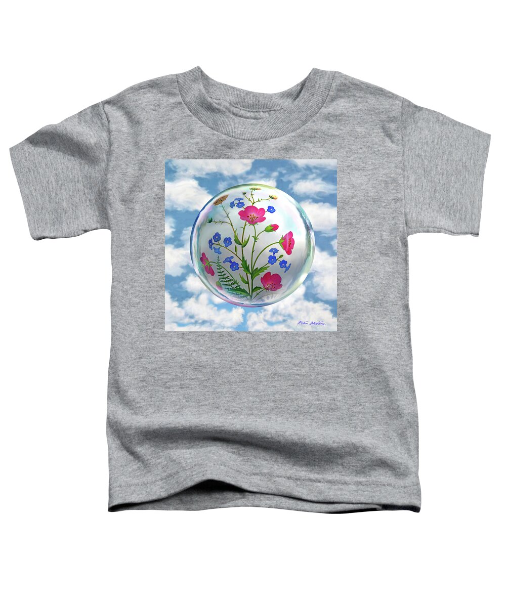  Flower Globe Toddler T-Shirt featuring the digital art Storybook Ending by Robin Moline