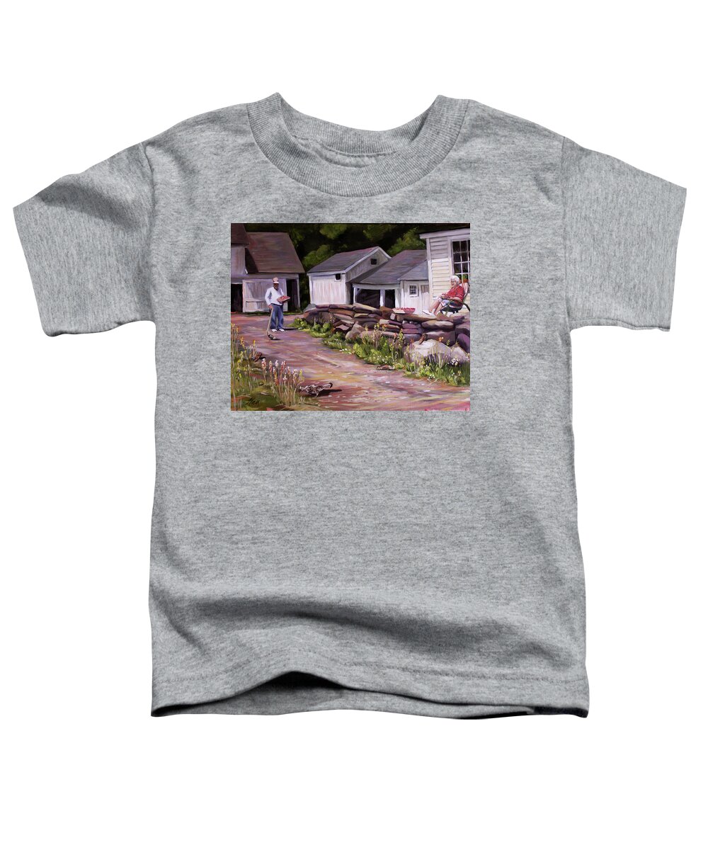 North Country Toddler T-Shirt featuring the painting Strawberry Day by Nancy Griswold