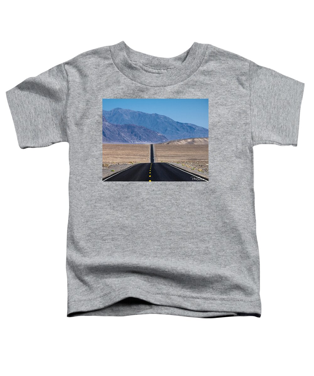 Desert Toddler T-Shirt featuring the photograph Street through Death Valley by Patrick Boening