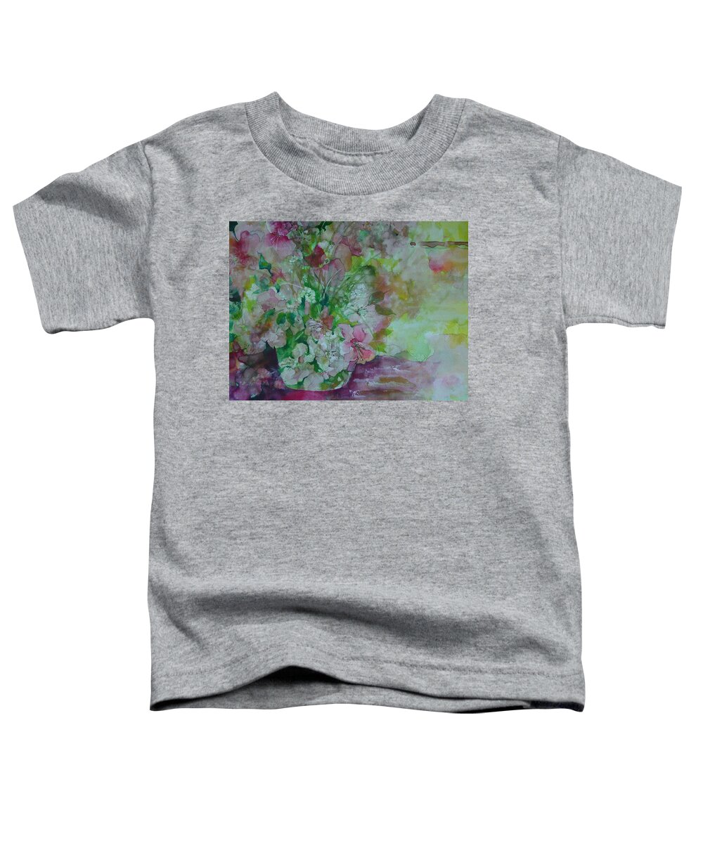 Flowers Toddler T-Shirt featuring the painting Study of Flowers by Robin Miller-Bookhout