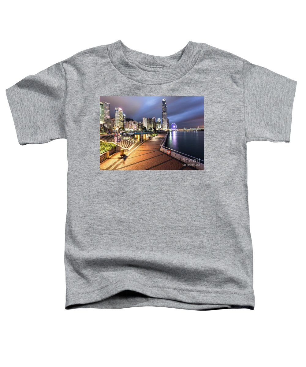 China Toddler T-Shirt featuring the photograph Stunning view of Hong Kong central business district skyscrapers by Didier Marti
