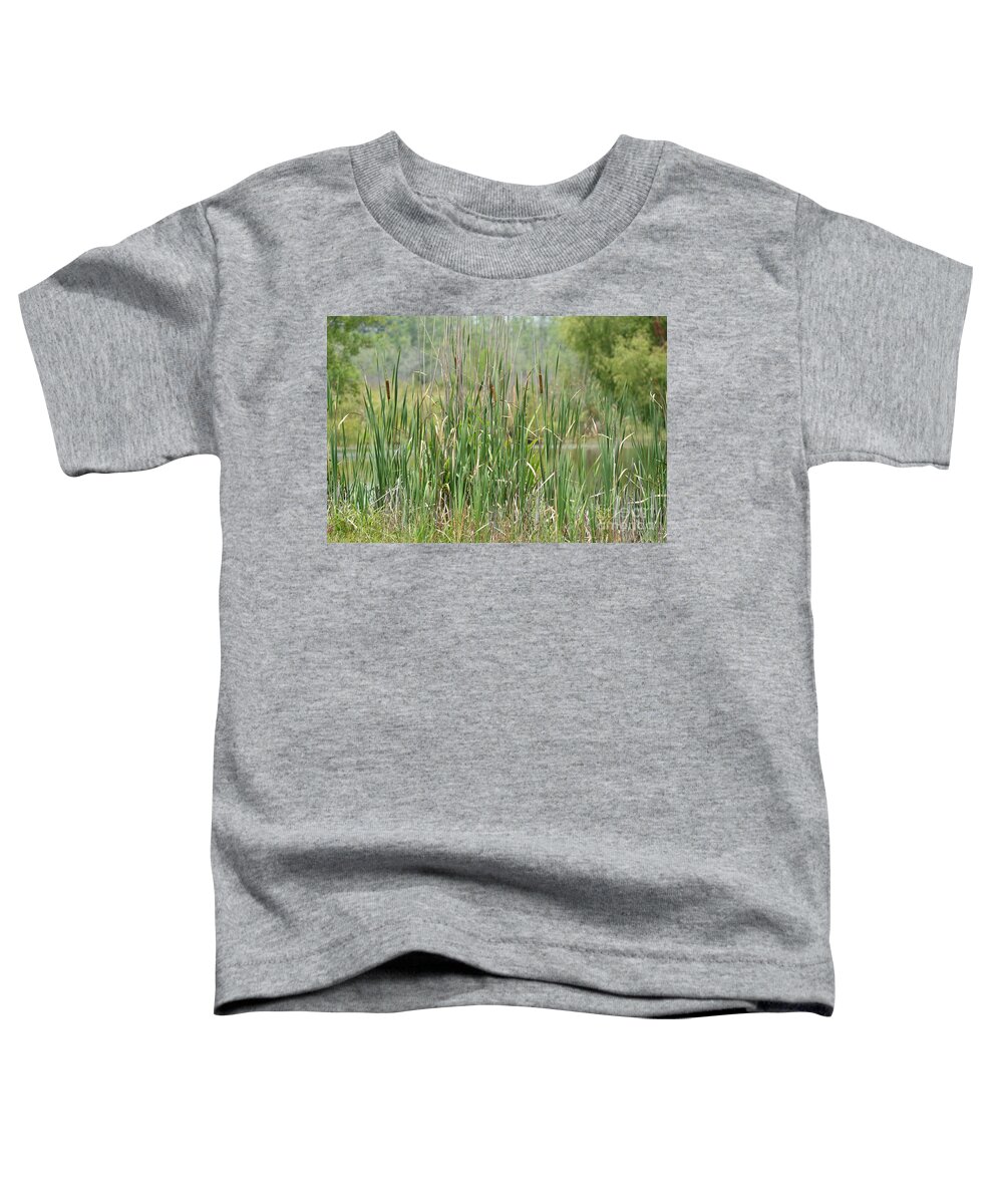 Summer Cattails Toddler T-Shirt featuring the photograph Summer Cattails by Maria Urso