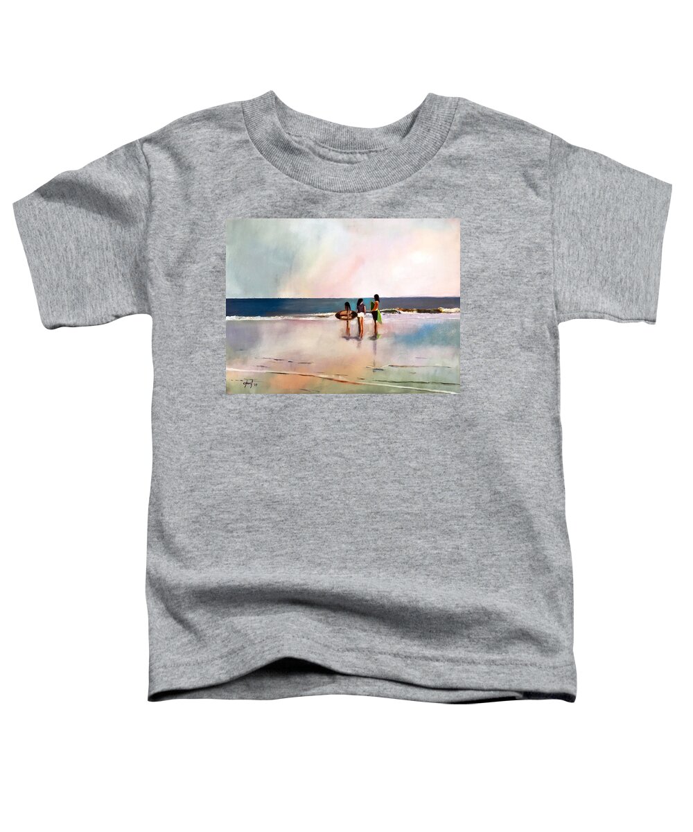 Beach Toddler T-Shirt featuring the painting Summer Fun by Josef Kelly
