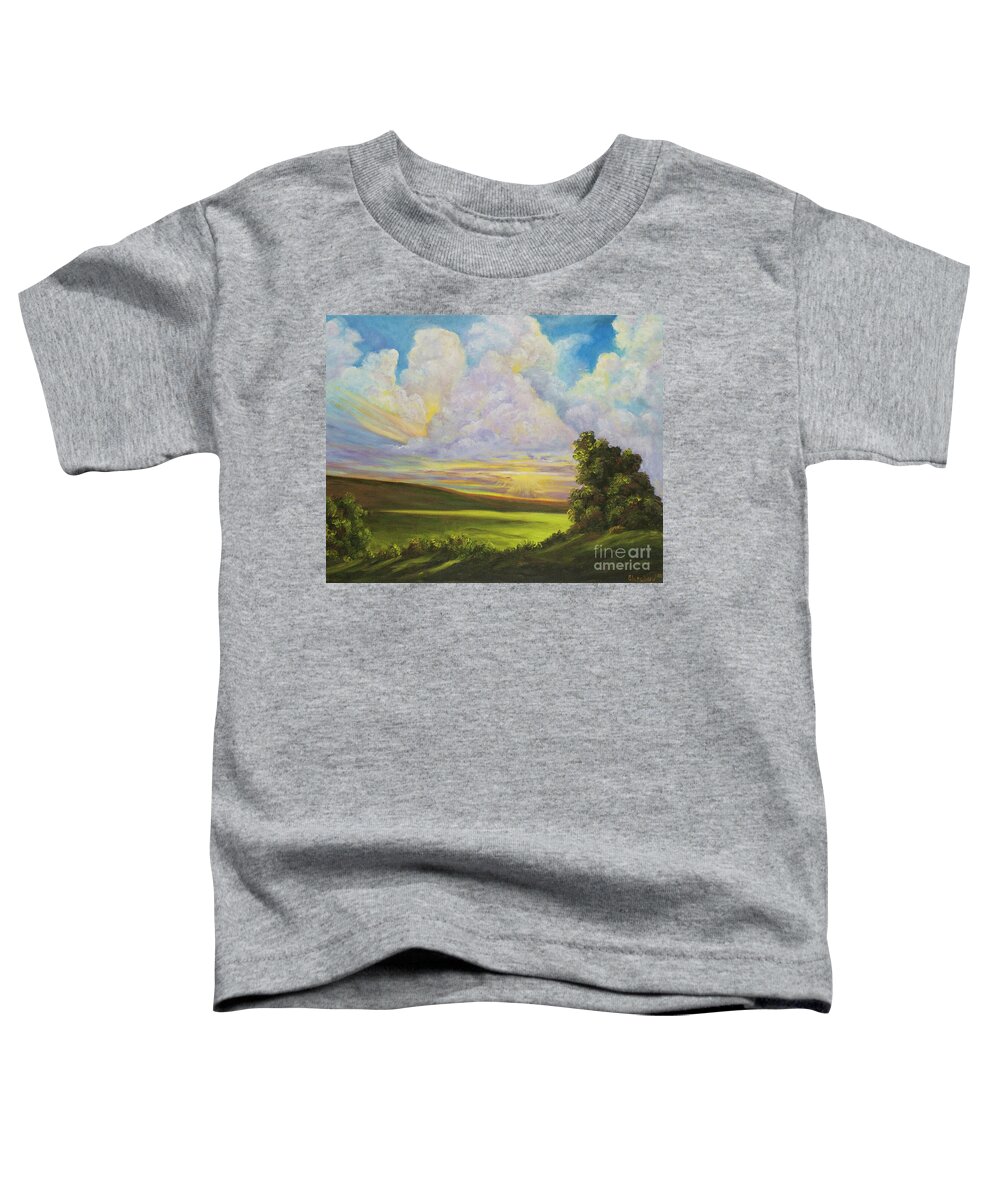 Meadow Painting Toddler T-Shirt featuring the painting Sunburst by Charlotte Blanchard