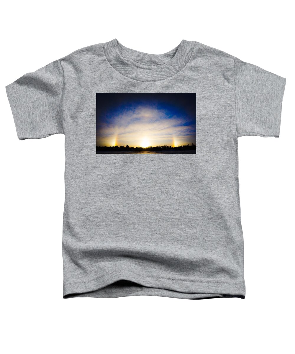 Winter Landscape Photograph Toddler T-Shirt featuring the photograph Sun Dogs - Winnipeg by Desmond Raymond