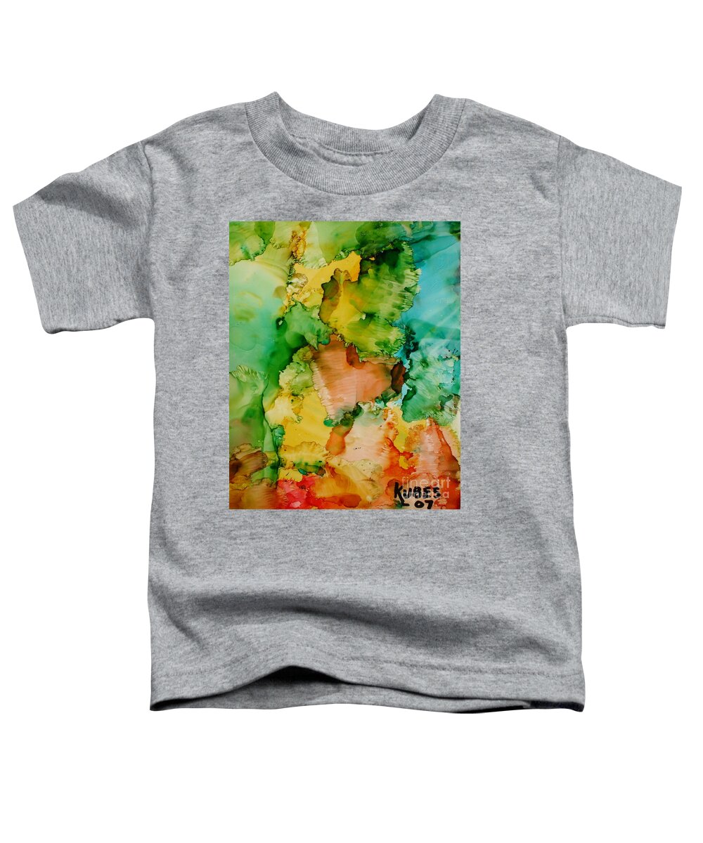 Abstract Toddler T-Shirt featuring the painting Sunlit Reef by Susan Kubes