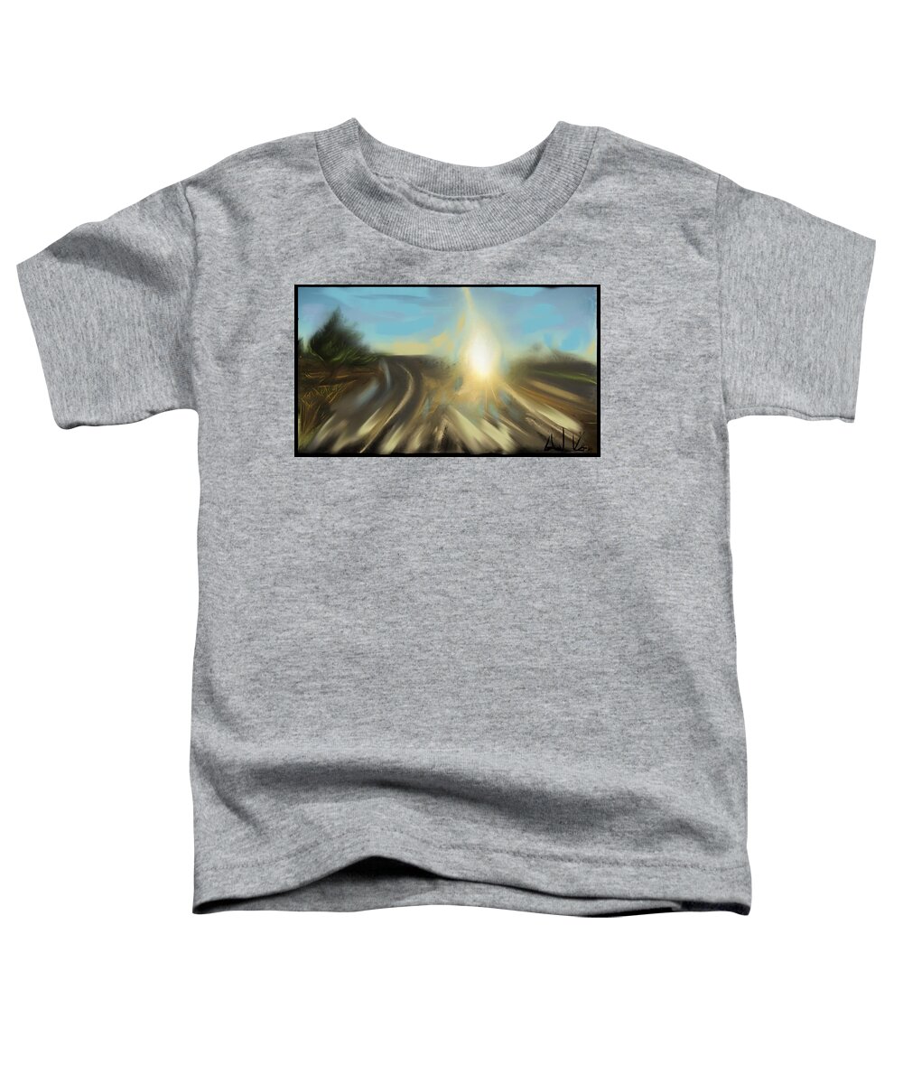 Landscape Toddler T-Shirt featuring the digital art Sunrise by Angela Weddle
