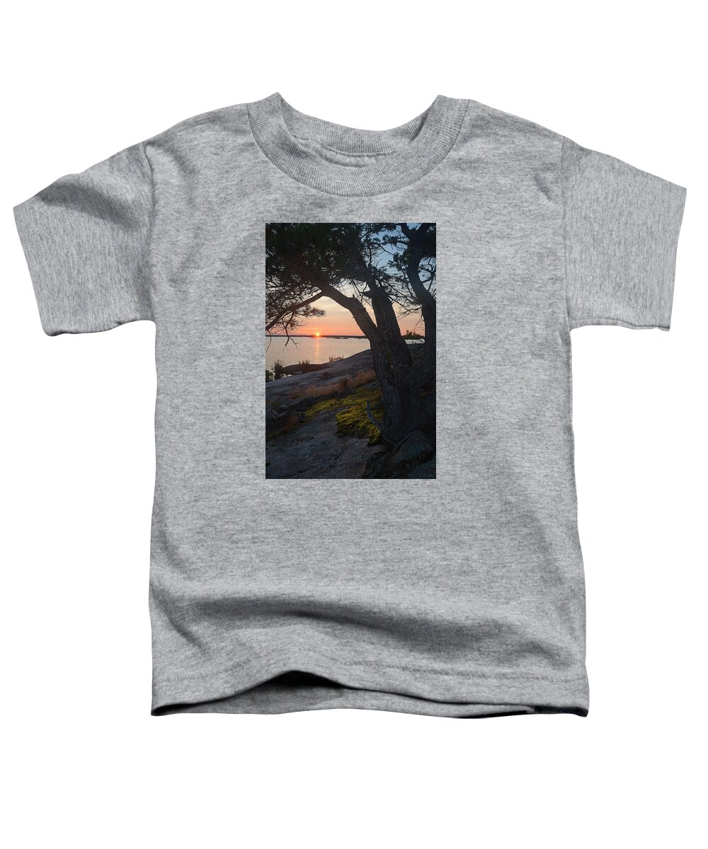 Lichen Toddler T-Shirt featuring the photograph Sunrise Hopewell Island by Steve Somerville