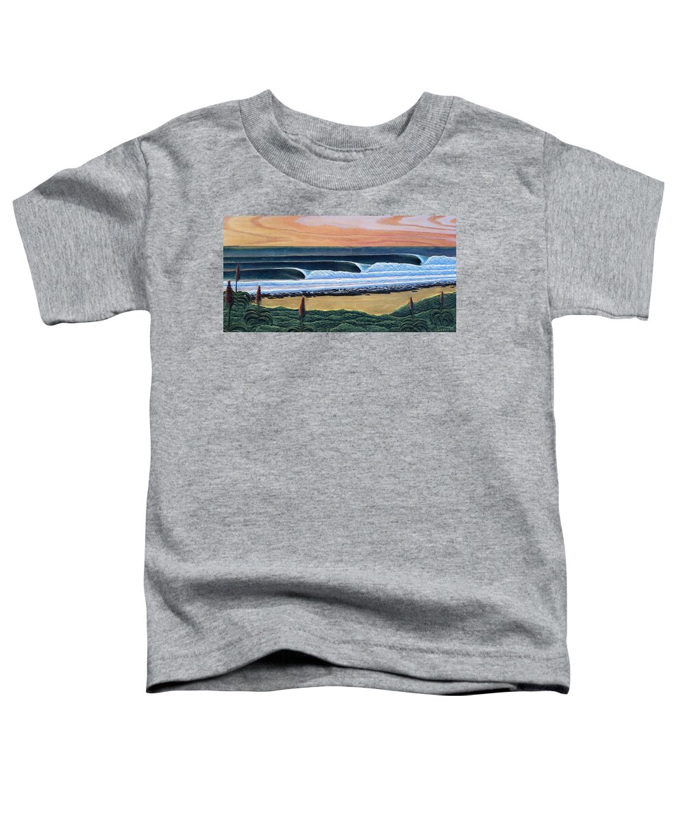 Seascape Toddler T-Shirt featuring the painting Sunrise, Jeffreys Bay by Nathan Ledyard