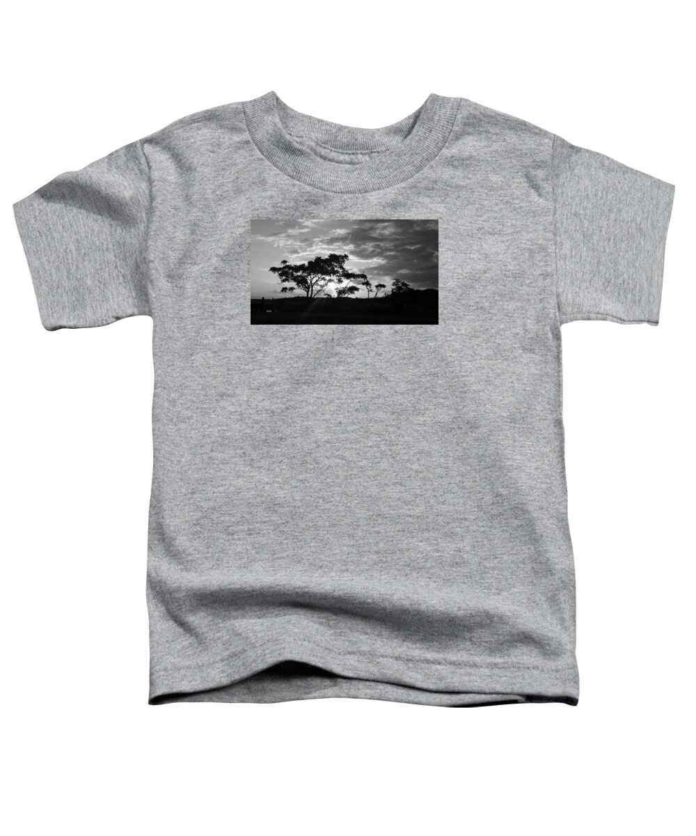 Sunrise Toddler T-Shirt featuring the photograph Sunrise Over Fort Salonga B W by Rob Hans
