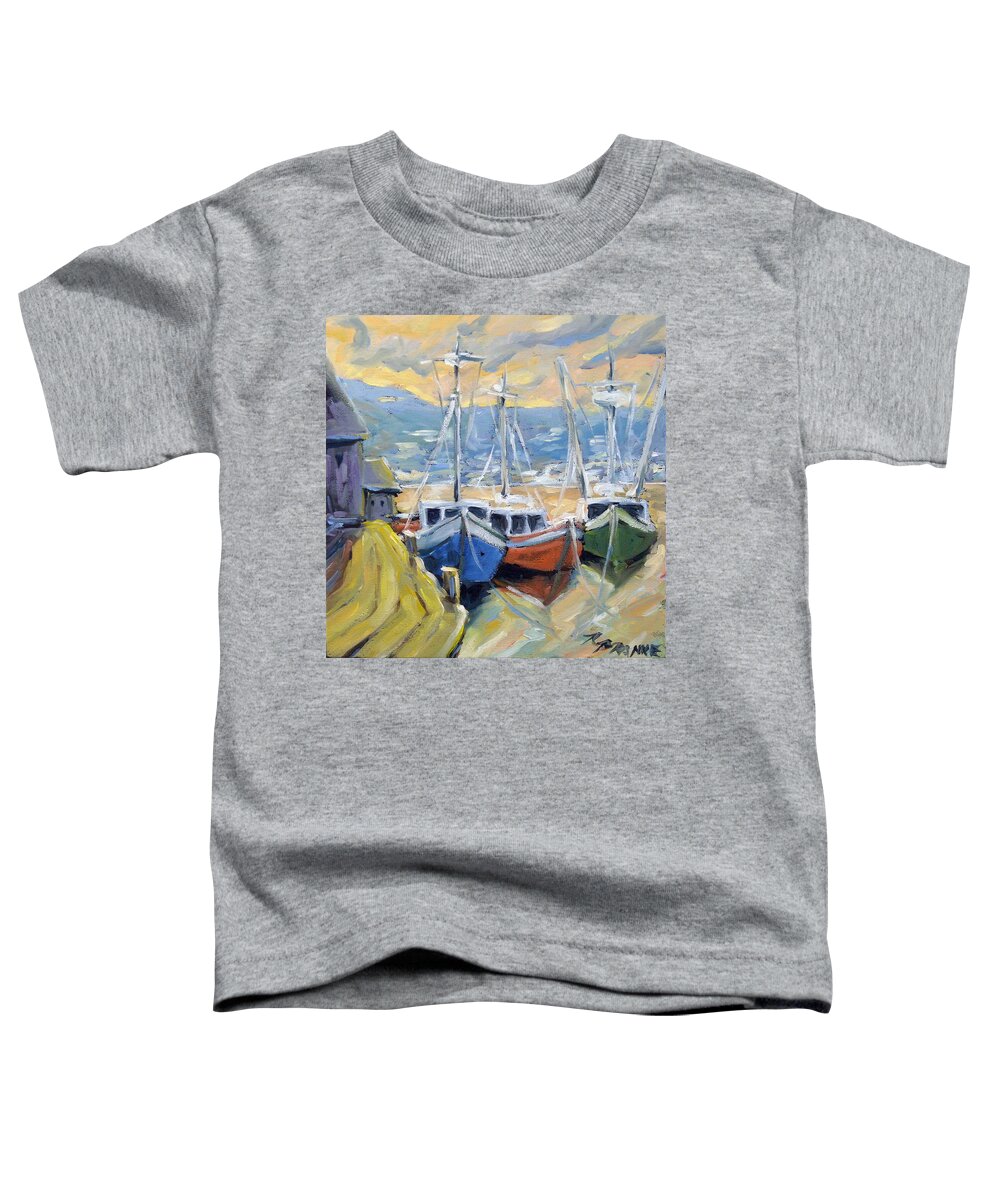 Sea Toddler T-Shirt featuring the painting Sunset Bay by Richard T Pranke