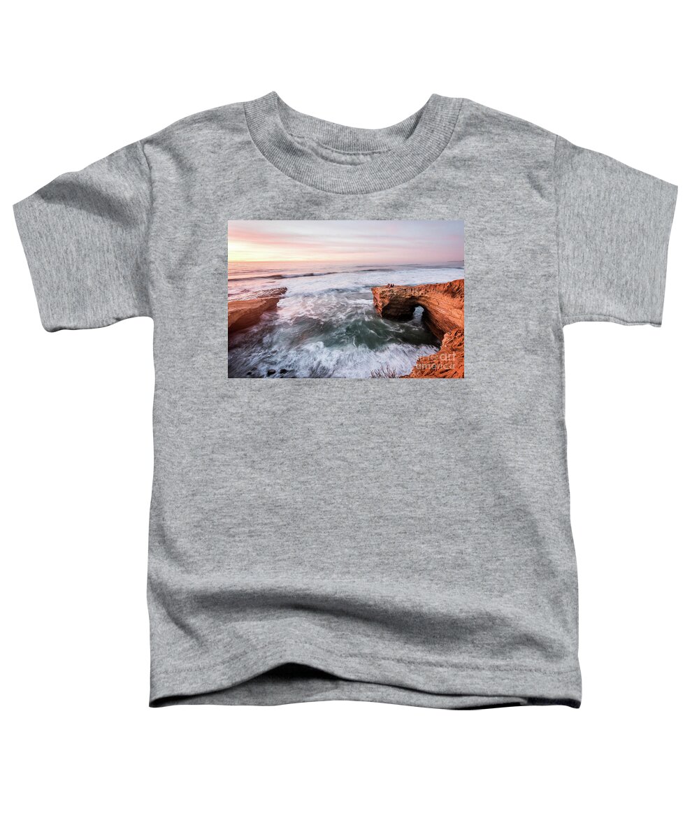 Beach Toddler T-Shirt featuring the photograph Sunset Cliffs Rush by David Levin