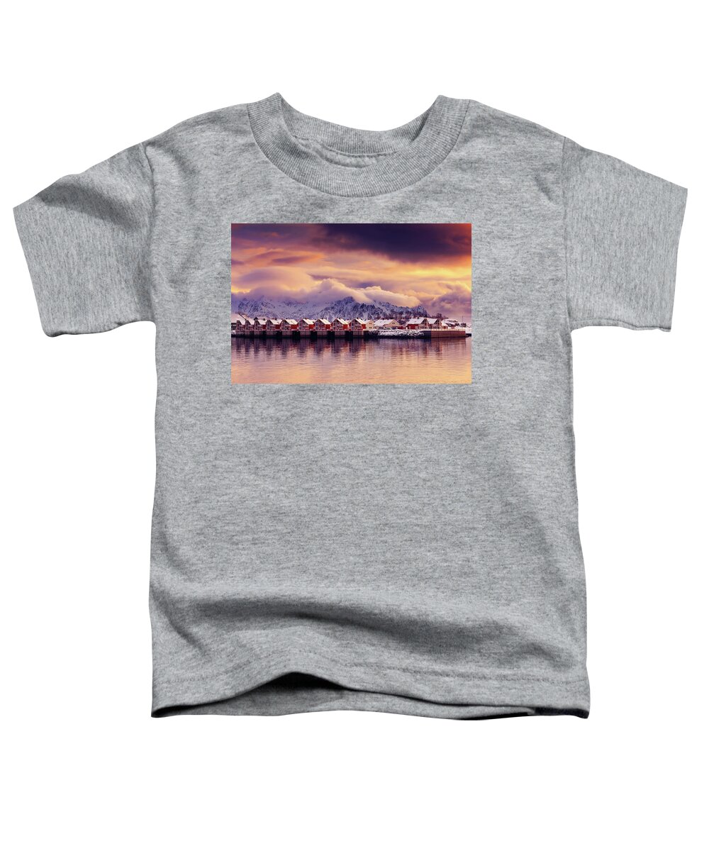 Sunset Toddler T-Shirt featuring the photograph Sunset on Svolvaer by Philippe Sainte-Laudy