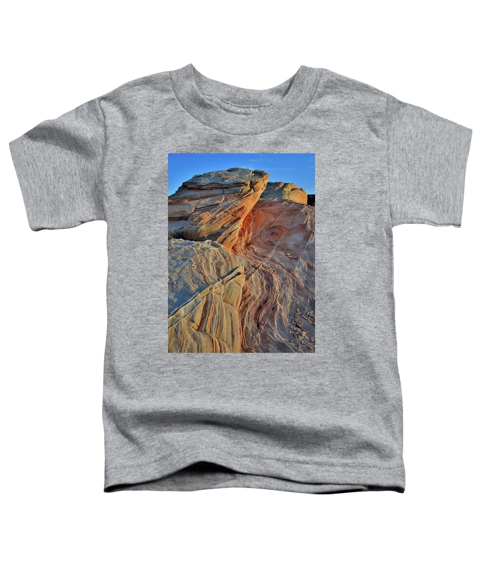 Valley Of Fire State Park Toddler T-Shirt featuring the photograph Sunset on Wave of Sandstone in Valley of Fire by Ray Mathis