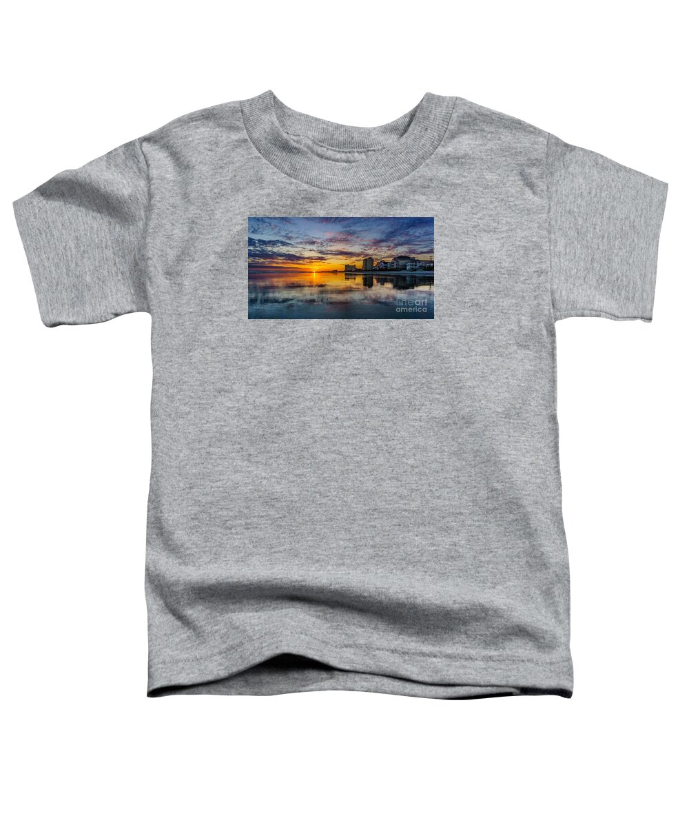 Beach Toddler T-Shirt featuring the photograph Sunset Reflection by David Smith