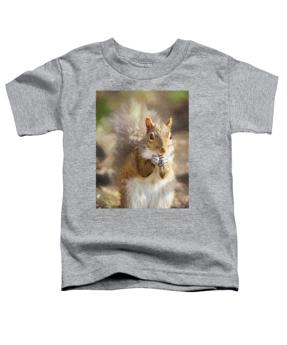 Rodent Toddler T-Shirt featuring the photograph Surreptitious Squirrel by Bill and Linda Tiepelman