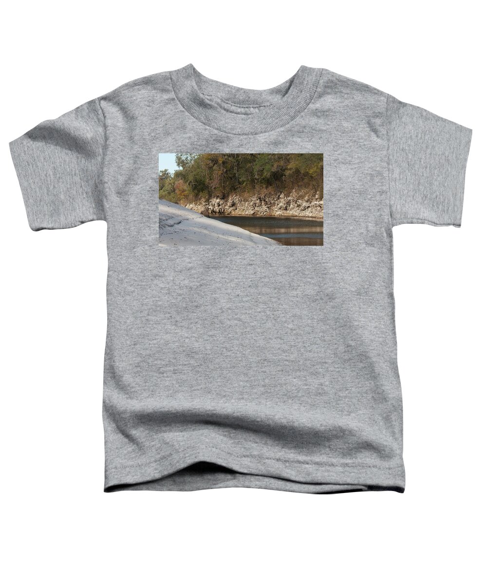 Suwannee Toddler T-Shirt featuring the photograph Suwannee River Sand Water and Rock by Paul Rebmann