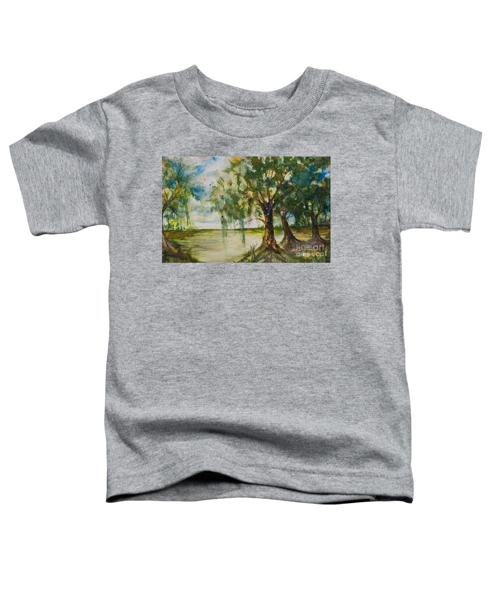 #creativemother Toddler T-Shirt featuring the painting SwampBank by Francelle Theriot