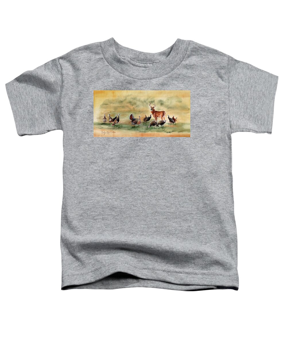Nature Toddler T-Shirt featuring the painting Targets by Carolyn Coffey Wallace