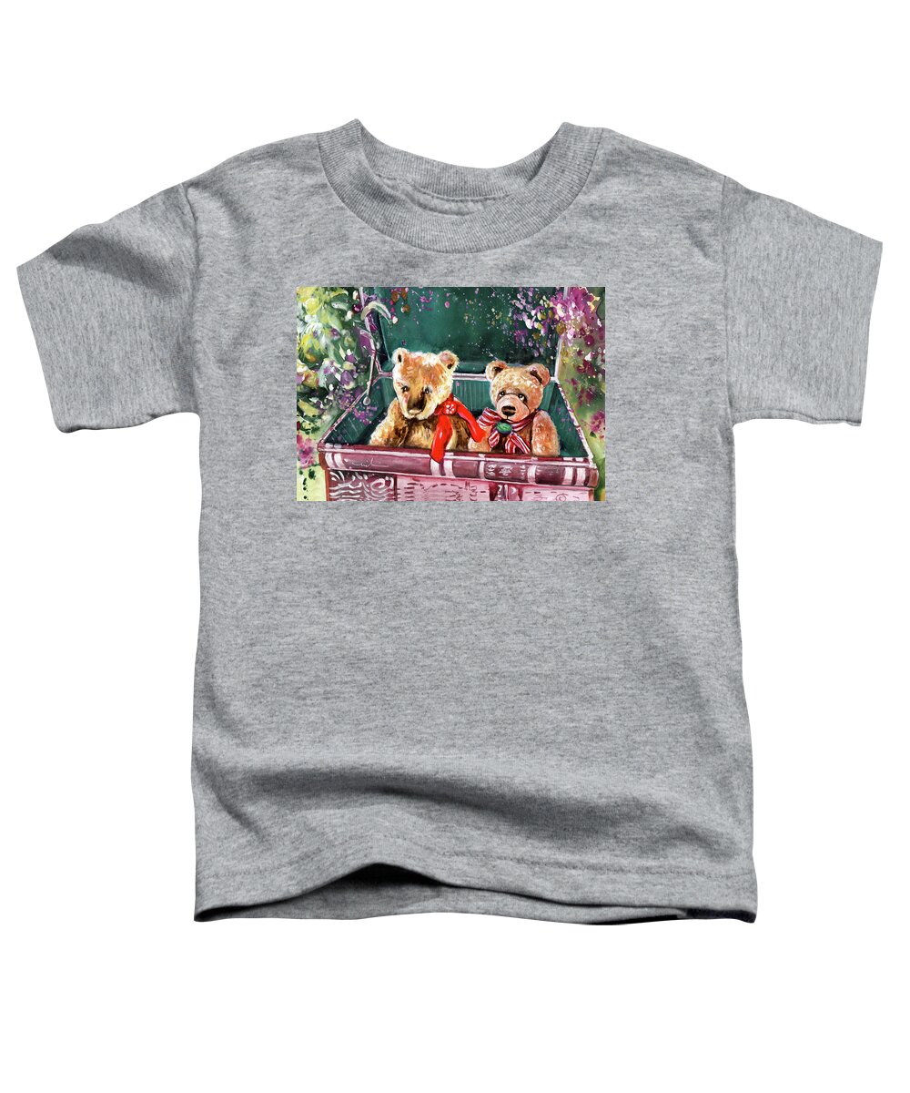 Truffle Mcfurry Toddler T-Shirt featuring the painting The Bears From The Yorkshire Moor 05 by Miki De Goodaboom