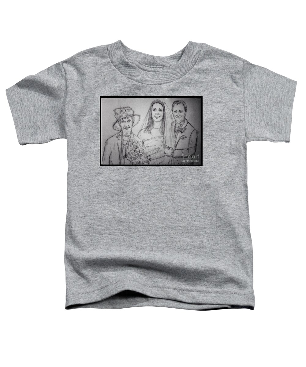 Bridal Party Toddler T-Shirt featuring the drawing The Bridal Party by Joan-Violet Stretch