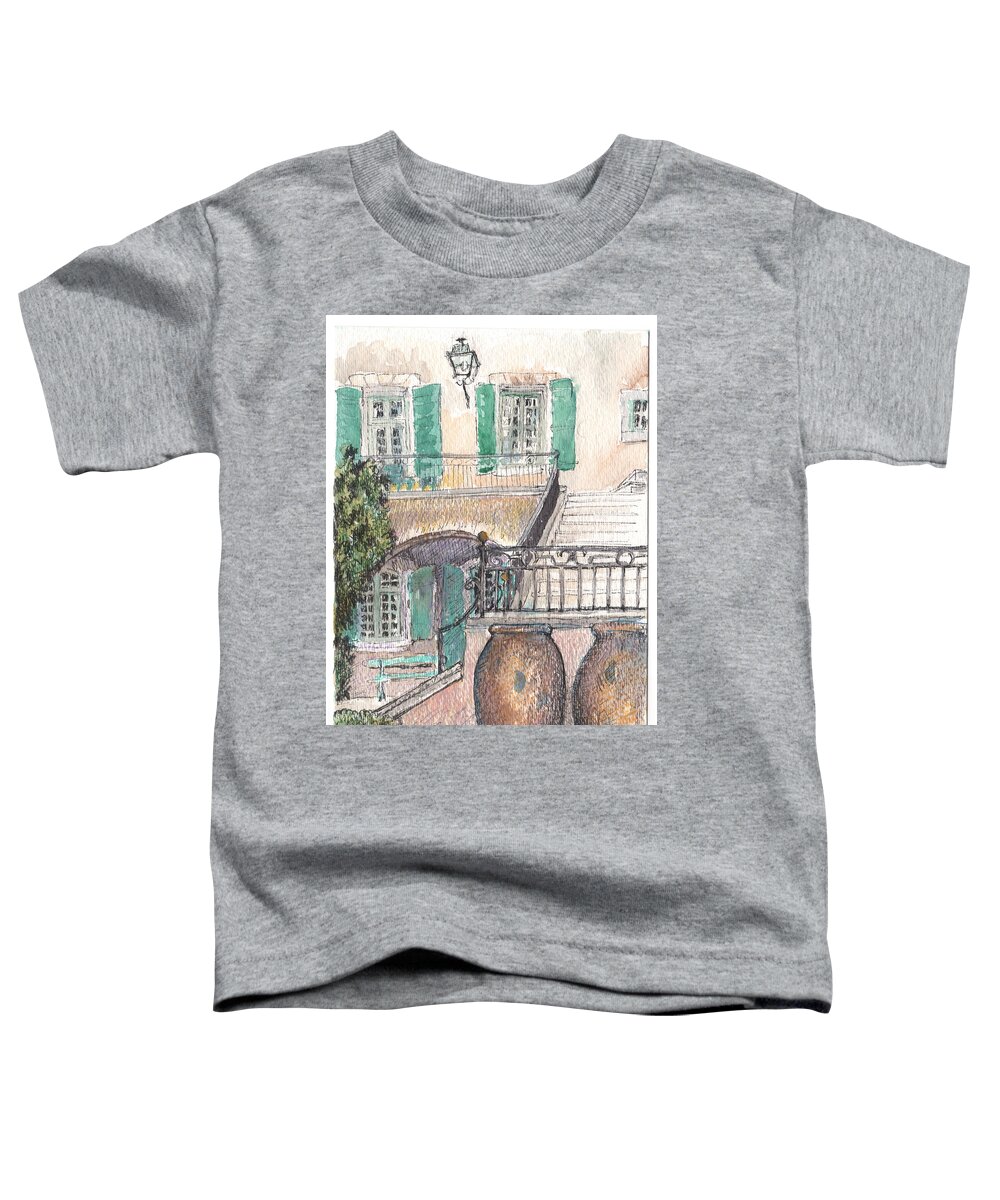 House Toddler T-Shirt featuring the painting The Dora Maar residency by Tilly Strauss