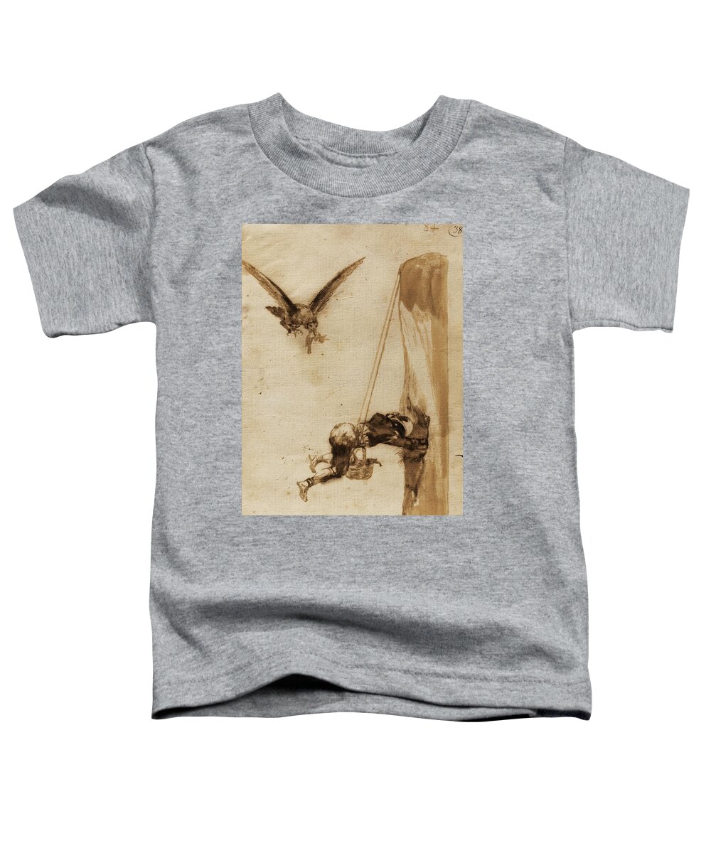 Francisco Goya Toddler T-Shirt featuring the drawing The Eagle Hunter by Francisco Goya
