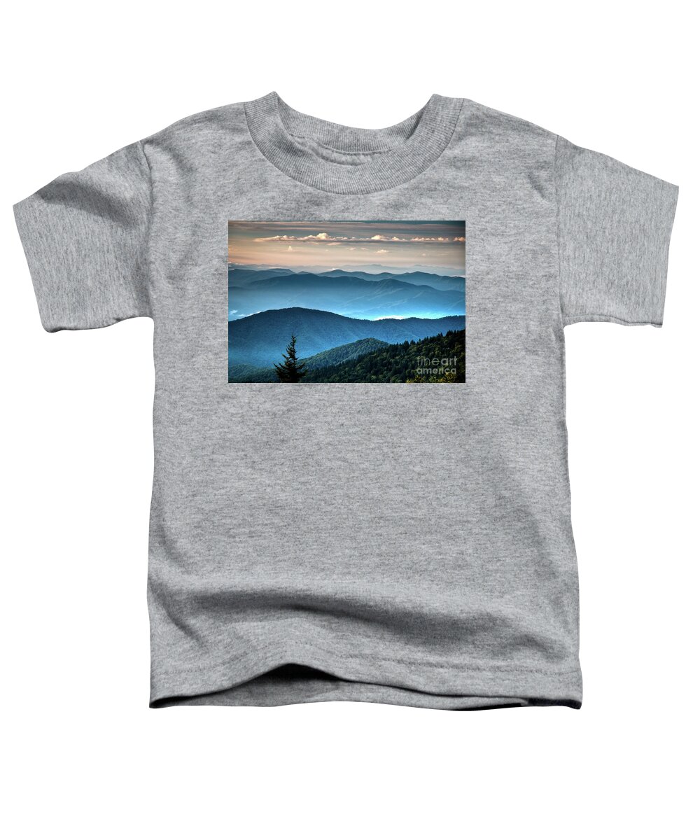 Blue Toddler T-Shirt featuring the photograph The Smoky Mountains in Blue by Douglas Stucky