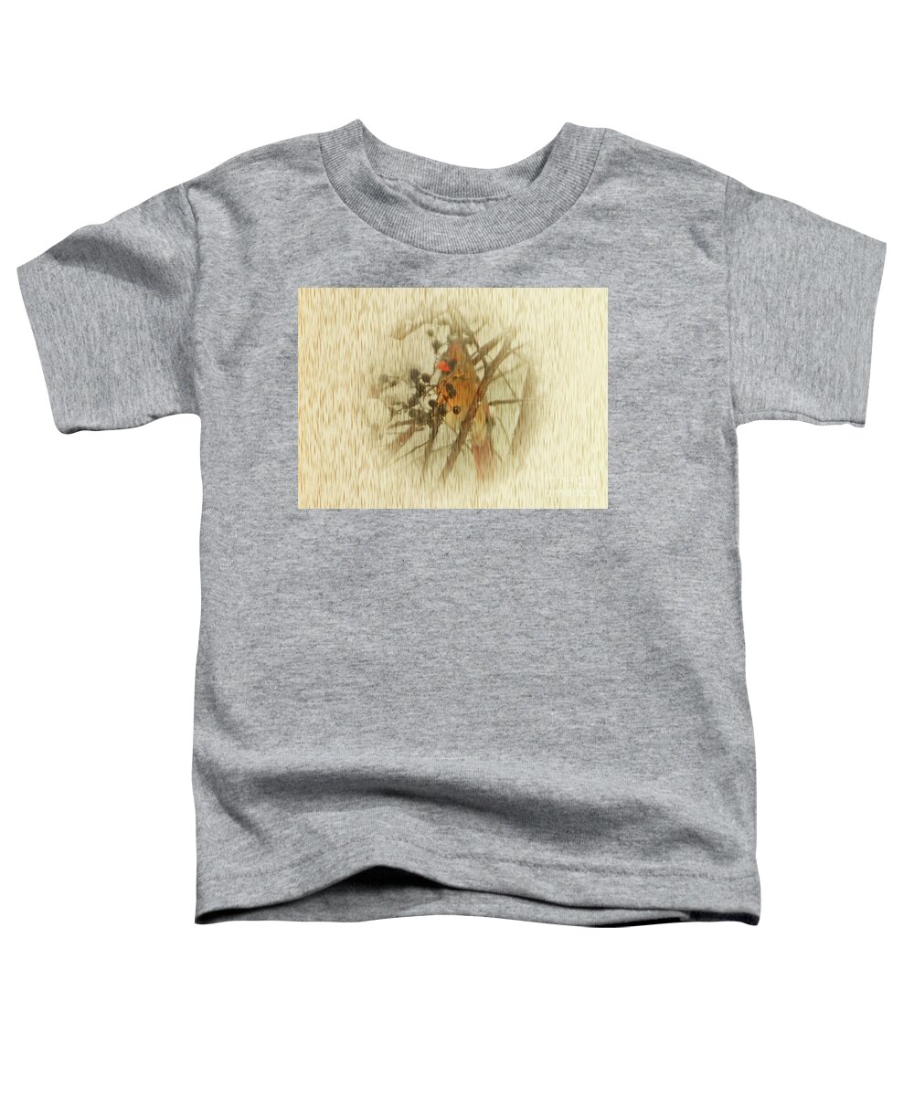Bird Toddler T-Shirt featuring the photograph The Female Cardinal by Lydia Holly