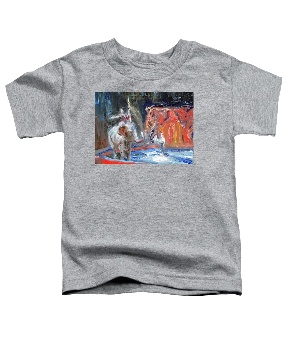 Elephant Toddler T-Shirt featuring the painting The Final Curtain by Susan Esbensen
