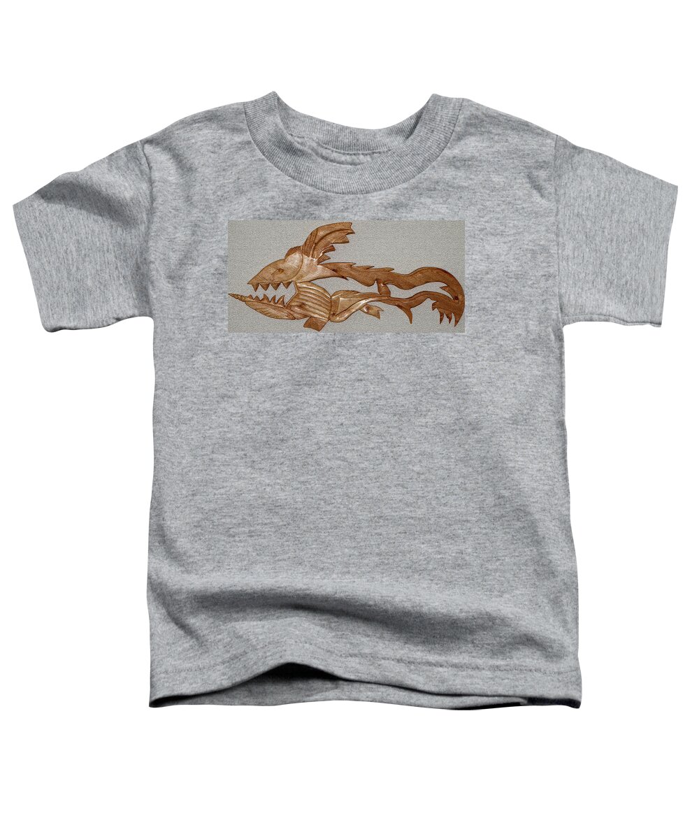 Extinct Fish Toddler T-Shirt featuring the mixed media The Fish Skeleton by Robert Margetts