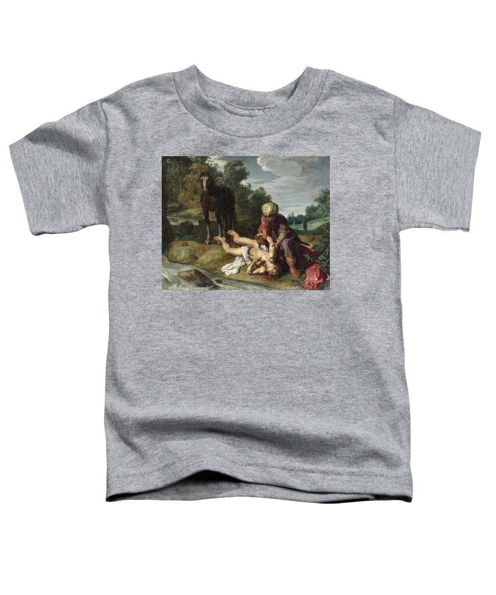 Pieter Lastman Toddler T-Shirt featuring the painting The Good Samaritan by Pieter Lastman