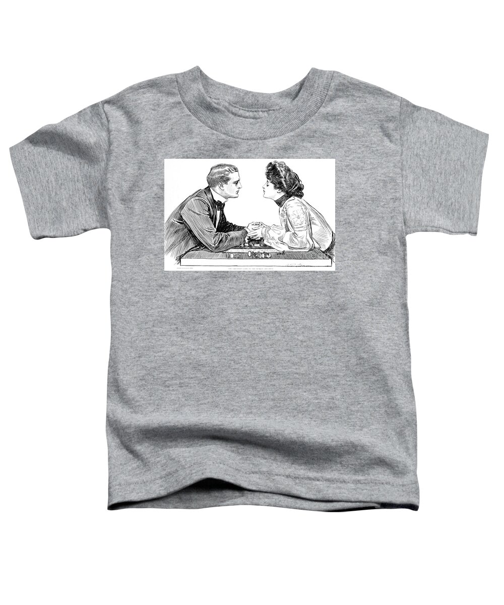 Greatest Toddler T-Shirt featuring the drawing The Greatest Game in the World His Move by Charles Dana Gibson