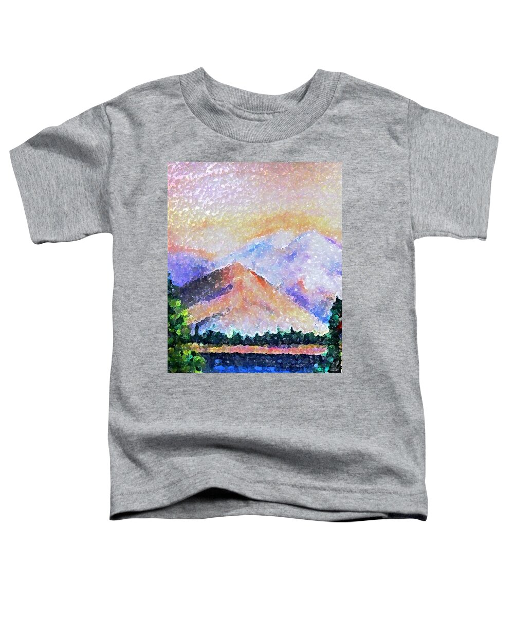 Snow-covered Hills Toddler T-Shirt featuring the painting The Hills Are Alive by Hazel Holland