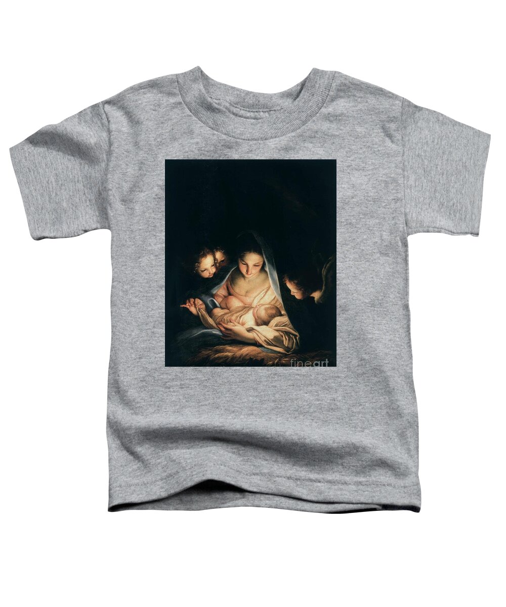 The Holy Night By Carlo Maratta 2 Toddler T-Shirt featuring the painting The Holy Night by MotionAge Designs
