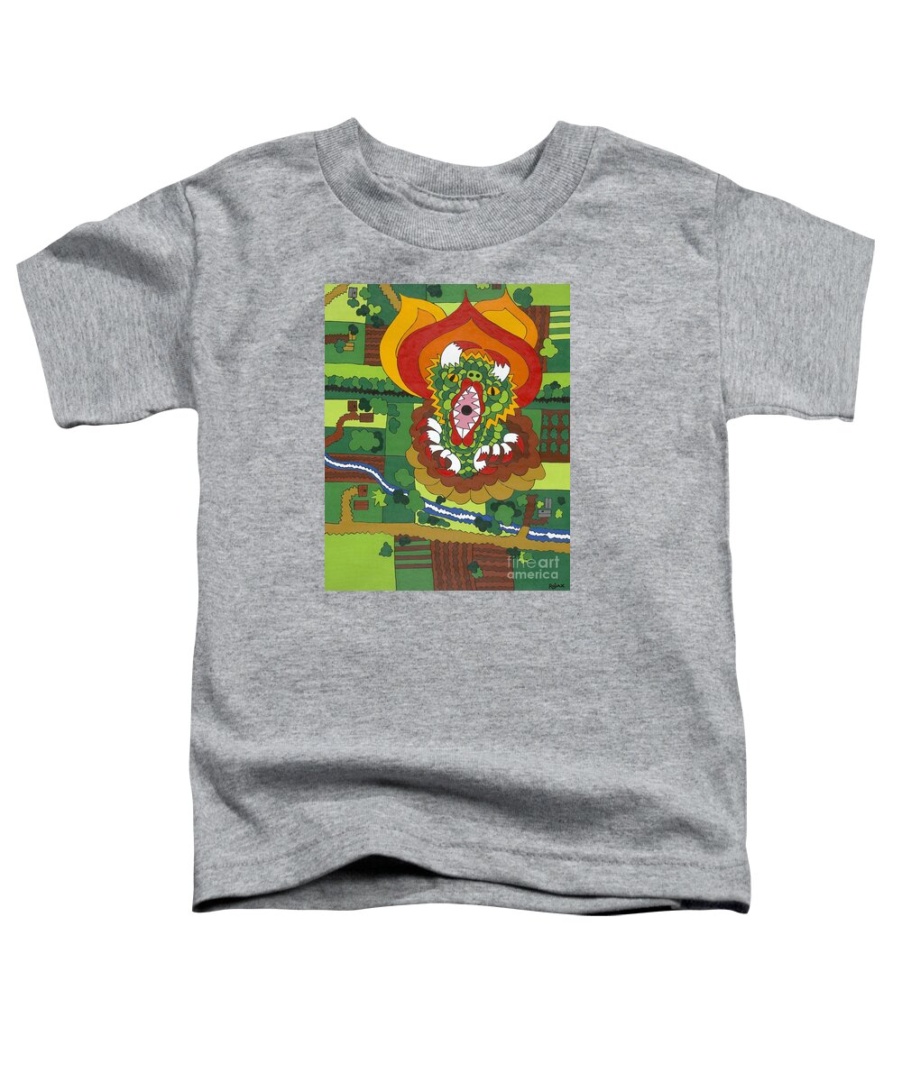 Aerial View Toddler T-Shirt featuring the painting The Meridian by Rojax Art