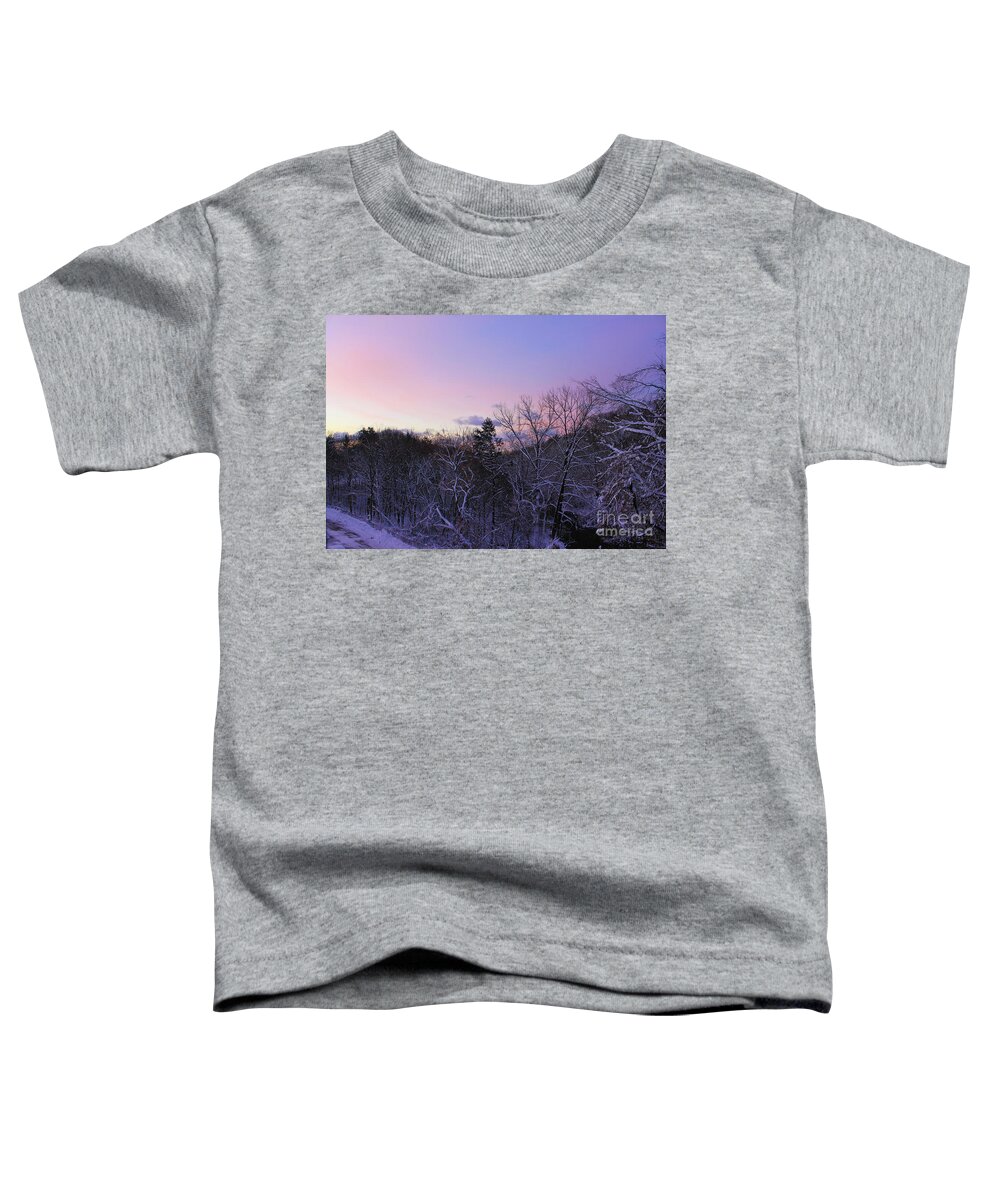 Morning Sky Toddler T-Shirt featuring the photograph The Morning Glow by Sudakshina Bhattacharya