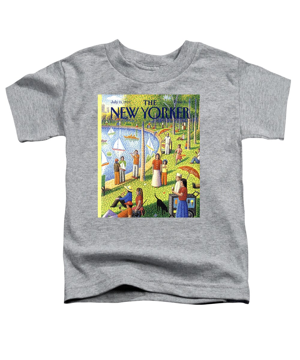 La Grande Jatte Toddler T-Shirt featuring the painting The New Yorker July 15th, 1991 by Bob Knox