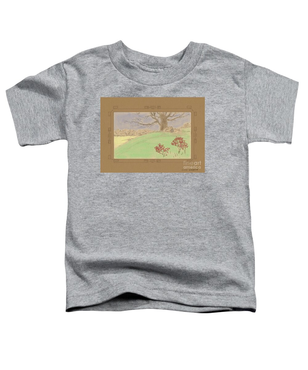 Gully Toddler T-Shirt featuring the drawing The Old Gully Tree by Donna L Munro